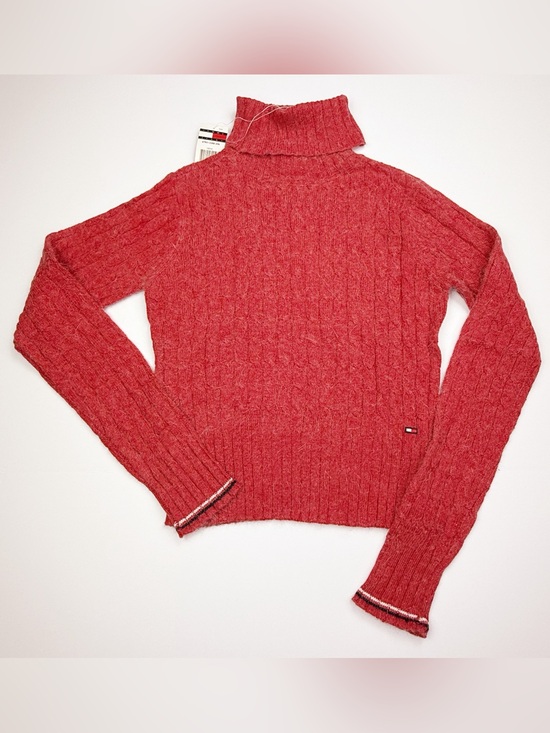 Tommy Hilfiger Sweaters - Vintage Y2K NWT Tommy Hilfiger Turtleneck Sweater Small Red Wool Long Sleeve